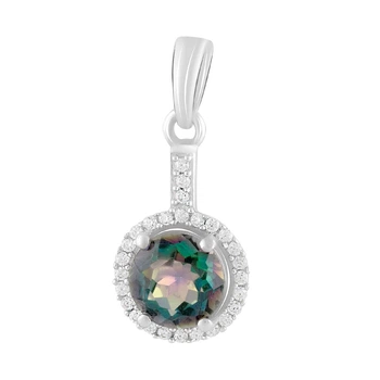 Серебряная подвеска с мистик топазом 2.18ct (2124382)