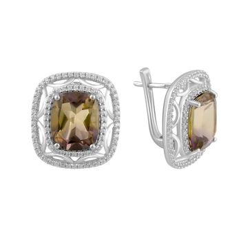 Серебряные серьги с аметрином nano 8.45ct (2088288)