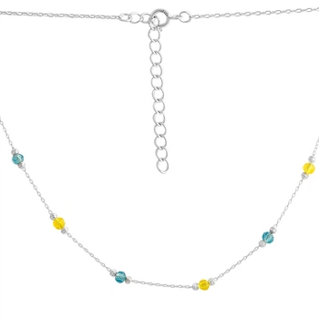 Серебряное колье с фианитами, вес изделия 2,99 гр (2133551)