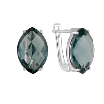 Срібні сережки з топазом Лондон Блю 9.122ct (2127376)