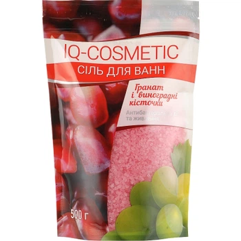 Соль для ванн IQ-Cosmetic Гранат и виноградные косточки 500 г (4820049382488)