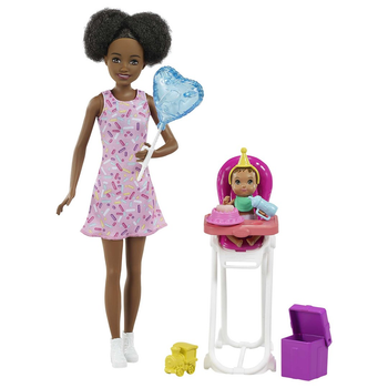 Ігровий набір із ляльками Barbie Няня Барбі Міні-День народження GRP41 (887961909616)