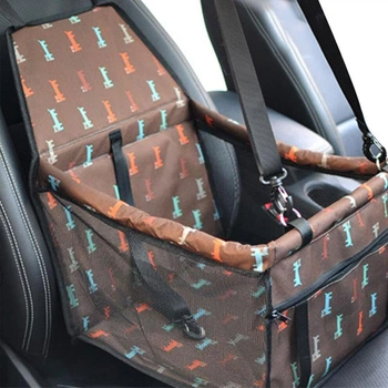 Автокресло для животных коричневое собачка 40х32х24 см