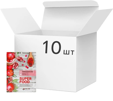 Набор тканевых масок для лица Eyenlip Super Food Pomergranate Mask Гранат 23 мл х 10 шт (8809555251423)