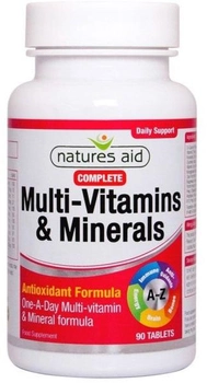 Харчова добавка Комплекс мінеральних вітамінів і мінералів Natures Aid 90 таблеток (5023652670907)