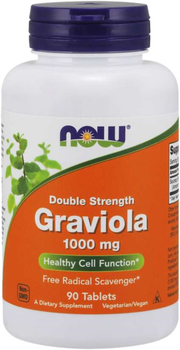 Suplement diety Now Foods Graviola 1000 mg 90 tabletek Wzmacnia Organizm (733739046932)