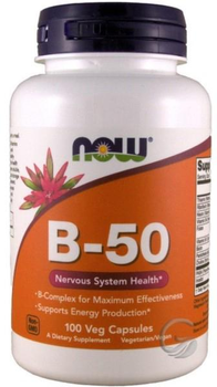 Добавка харчова Now Foods Вітамін B 50 100 капсул Нервова система (733739004208)