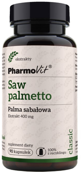 Pharmovit Saw Palmetto Palma Sabałowa Ekstrakt 90 kapsułek (5902811233774)