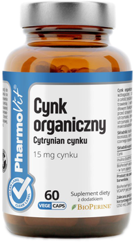 Pharmovit Cynk Organiczny Cytrynian Cynku 60 kapsułek (5902811238670)