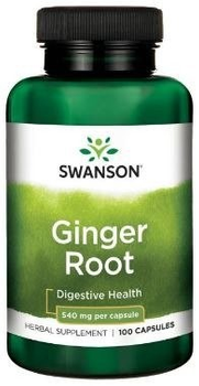 Харчова добавка Swanson Ginger 540 мг 100 капсул підтримує систему травлення (87614015354)
