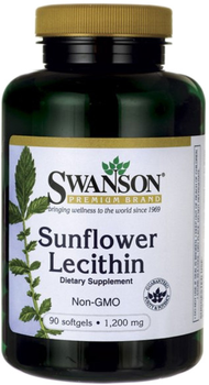 Харчова добавка Лецитин соняшнику Swanson 1200 мг 90 капсул (87614115832)
