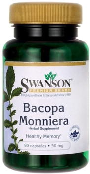 Swanson Bacopa Monniera 10:1 Extract 50mg 90 kapsułek (87614116907)