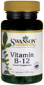 Харчова добавка Swanson Вітамін B 12500 мкг 100 капсул (87614010304)