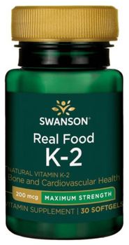 Харчова добавка Swanson Вітамін K2 Натуральний 200 мкг 30 капсул (87614029061)