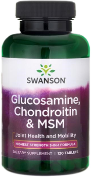 Харчова добавка Swanson Glucosamine Chondro MSM 120 таблеток (87614110097)
