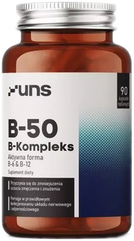 Харчова добавка UNS B-50 B-Complex 90 капсул vege (5904238961407)