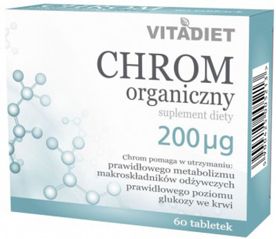 Харчова добавка Vitadiet органічний хром 200 мкг 60 таблеток (5900425005213)