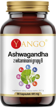 Харчова добавка Yango Ashwagandha з вітамінами групи В 90 капсул (5904194061968)