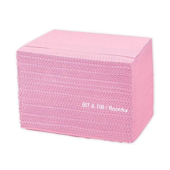 Нагрудники Розовые трёхслойные 33×46 см - ящик/500 шт (салфетки стоматологические влагостойкие)