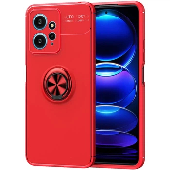 Чехол TPU Ring для Xiaomi Redmi Note 12 бампер противоударный с кольцом Red