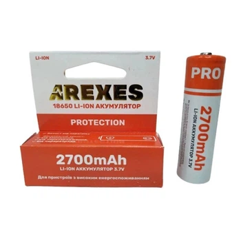 Аккумулятор Arexes 18650 Li-Ion 2700 mAh, 3.7v orange