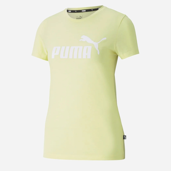 Футболка бавовняна жіноча Puma Ess Logo Tee Heather 586876-40 L Жовта (4063697258914)