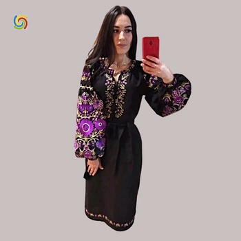 Сукня Українська вишиванка 025465 колір чорний M/L