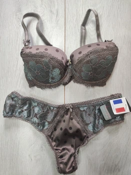 Комплект женского белья Польша PUSH-UP Kinga lingerie de femme DIUNA M2133 75С кофе с молоком