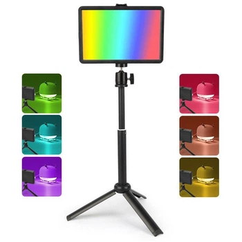 Комплект LED света для фотосъемки 3200-5500K с регулируемой яркостью и цвета USB со стойкой