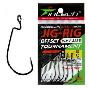 Крючок офсетный Intech Tournament JIG-RIG Offset WMV-32SB (#08 (6шт)),FS0649787