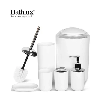 Аксесуари для ванної кімнати Bathlux набір з 6 предметів Білий 1370921