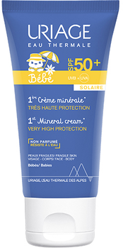 Сонцезахисний крем для обличчя Uriage Bebe SPF50+ 1-й мінеральний 50 мл (3661434005725)