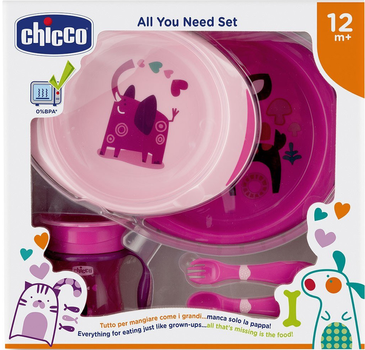 Набір посуду Chicco Meal Set 12 м Рожевий (16201.10)
