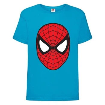 Футболка детская Марвел (Marvel & DC) голубая (spiderman-blue) 164 см