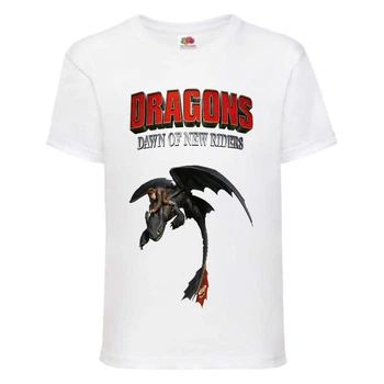 Футболка детская Как приручить дракона (DRAGONS) белая (DRAGONS-001-white) 104 см