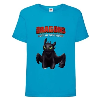 Футболка детская Как приручить дракона (DRAGONS) голубая (DRAGONS-002-blue) 104 см