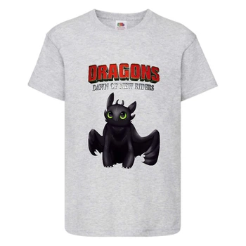 Футболка детская Как приручить дракона (DRAGONS) серая (DRAGONS-002-gray) 128 см
