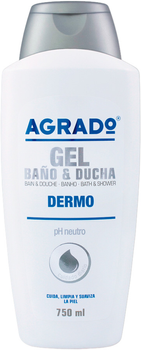 Żel do kąpieli i pod prysznic Agrado Dermo Bath and Shower Gel dermatologiczny 750 ml (8433295048310)