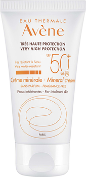 Сонцезахисний крем Avene SPF 50+ мінеральний для гіперчутливої шкіри 50 мл (3282779355773)
