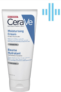 Зволожувальний крем CeraVe для сухої та дуже сухої шкіри обличчя і тіла 177 мл (3337875598996)