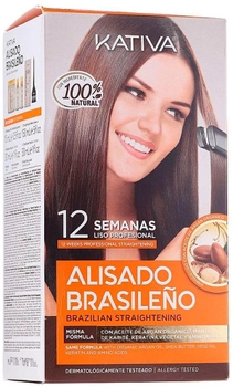 Набір для кератинового випрямлення волосся Kativa Alisado Brasileno Con Glyoxylic & Keratina Vegetal Kit (7750075052895)
