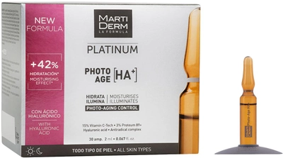 Ампули MartiDerm Platinum Photo-Age Ampollas HA+ 30 шт. х 2 мл (8437000435440)