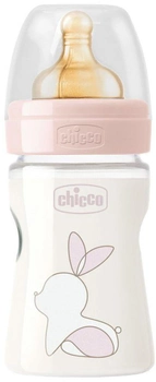 Chicco Original Touch plastikowa butelka do karmienia z lateksowym smoczkiem 0m+ 150 ml Różowy (27610.10)