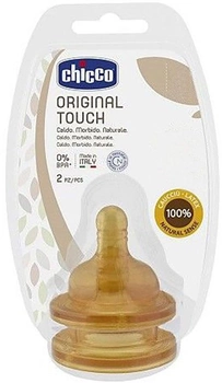 Латексна соска Chicco Original Touch повільний потік 0+ міс. 2 шт. (27810.00)