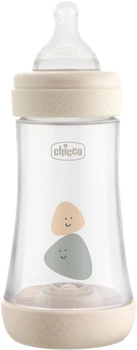 Chicco Perfect 5 plastikowa butelka do karmienia z silikonowym smoczkiem 2m+ 240 ml beżowy (20223.30.40)