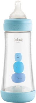 Chicco Perfect 5 plastikowa butelka do karmienia z silikonowym smoczkiem 4m+ 300 ml niebieski (20235.20.40)