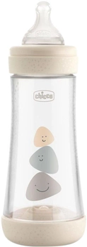 Chicco Perfect 5 plastikowa butelka do karmienia z silikonowym smoczkiem 4m+ 300 ml beżowy (20235.30.40)