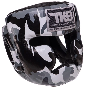Шолом боксерський з повним захистом шкіряний TOP KING Empower Camouflage TKHGEM-03 S Колір: Камуфляж сірий
