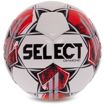 М'яч футбольний №4 SELECT DIAMOND V23 DIAMOND-WR (білий-червоний)