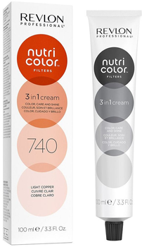Tonizujący krem-balsam do włosów Revlon Professional Nutri Color Filters 740 - Light Copper 100 ml (8007376047068)